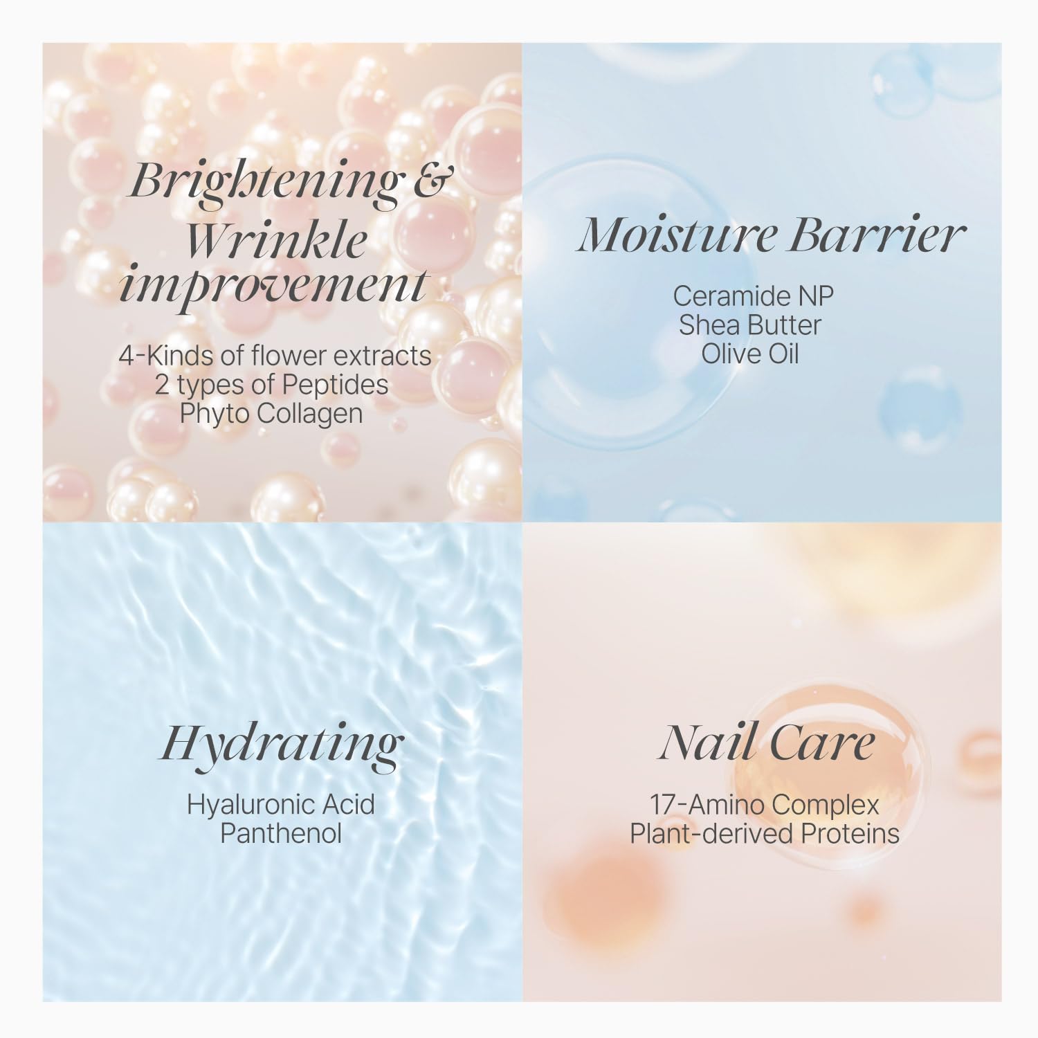 Koelf PETITFEE Rose Petal Satin masque pour les mains — nutriments: peptides, collagène et beurre de karité.