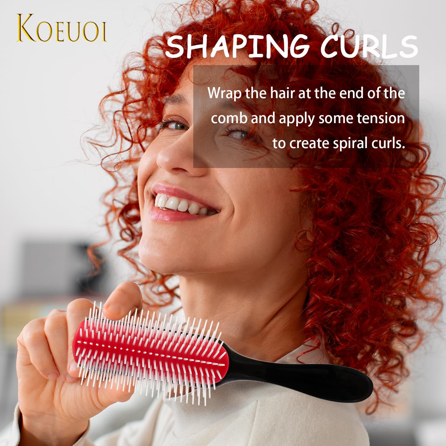 Brosse Koeuoi avec pad antistatique réduit les frisottis lors du brushing.