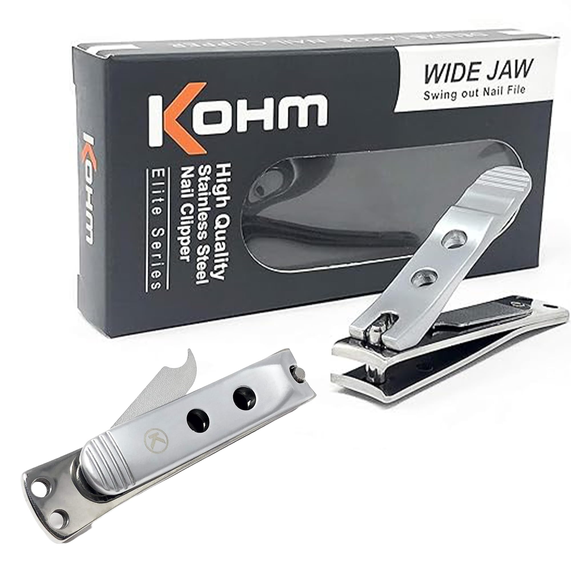 KOHM Coupe-Ongles des pieds, lame incurvée, précision sur ongles épais.
