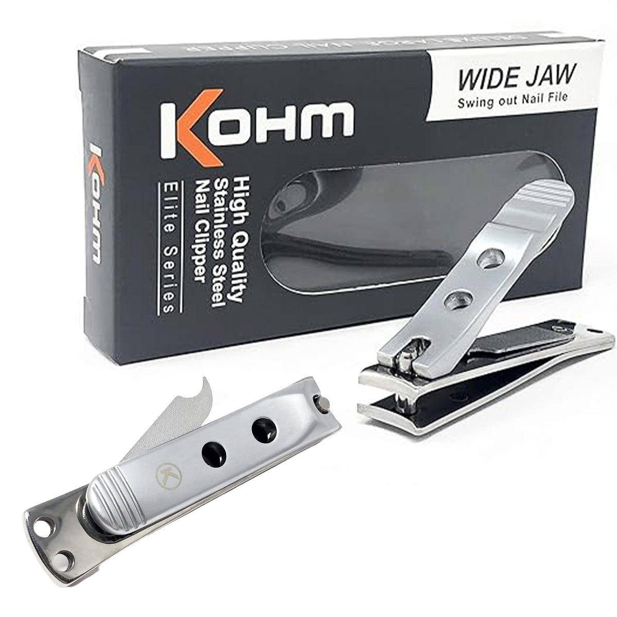 KOHM Coupe-Ongles des pieds, lame incurvée, précision sur ongles épais.