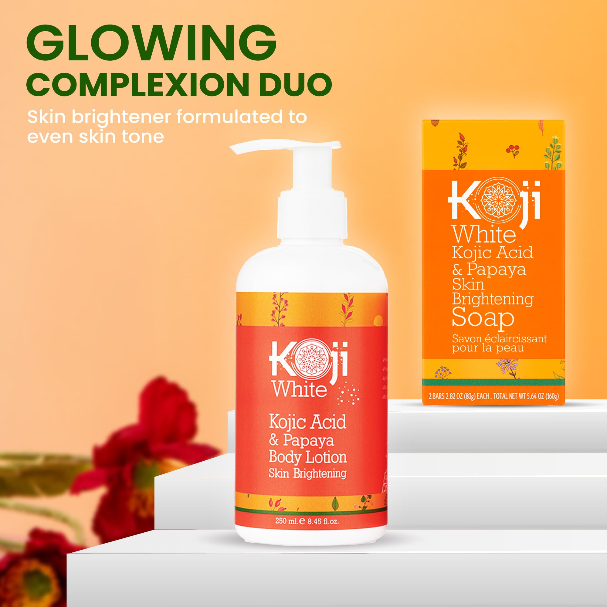 Koji White Lotion Teint uniforme — réduction visuelle des taches et éclat.