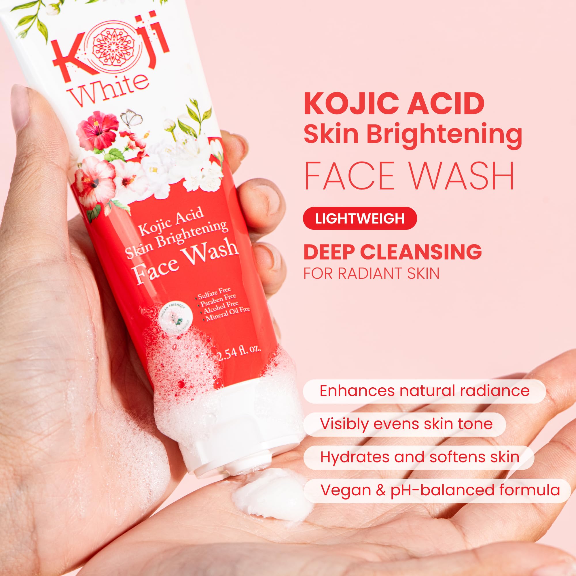 Koji White texture gel douce du nettoyant pour peau lumineuse et lisse.