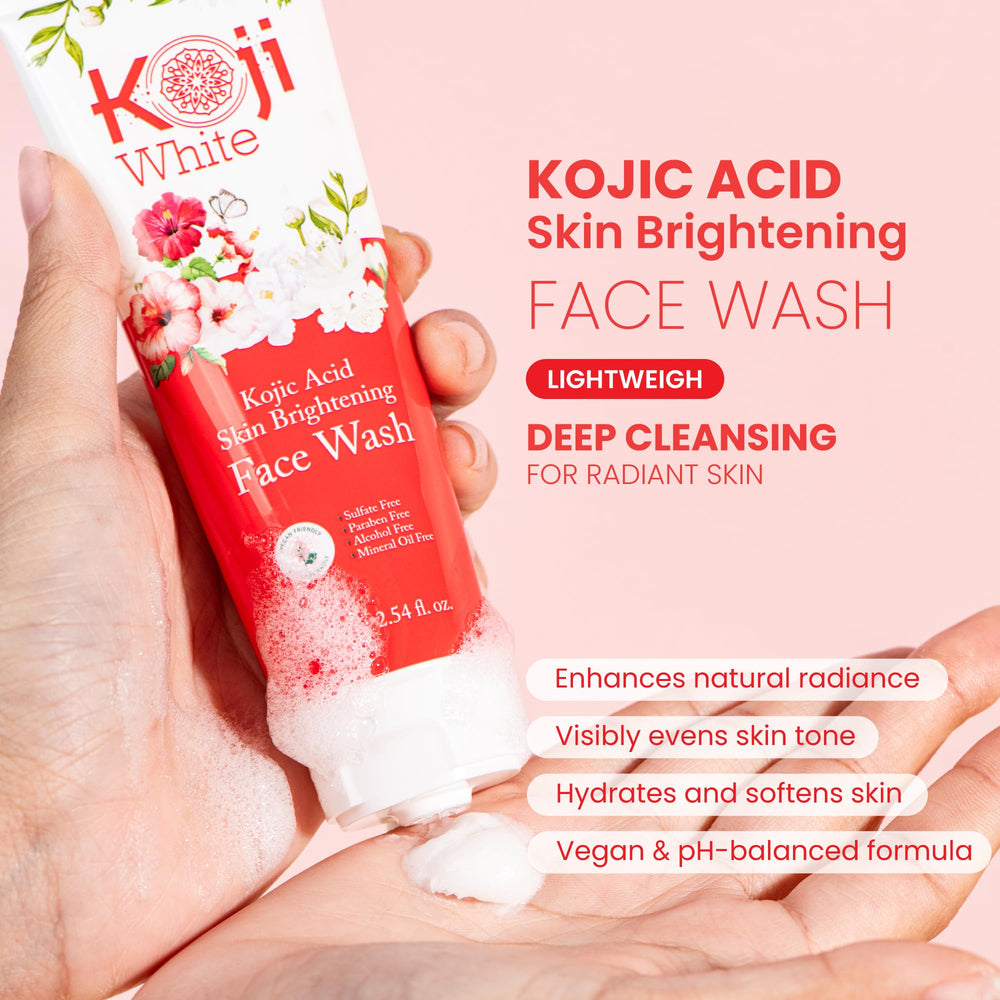 Koji White texture gel douce du nettoyant pour peau lumineuse et lisse.