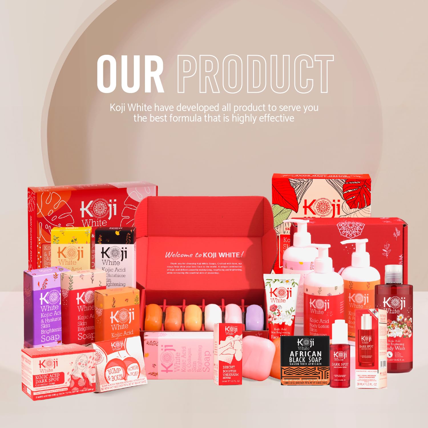 Koji White savon emballage design epure, présentation moderne et recyclable.