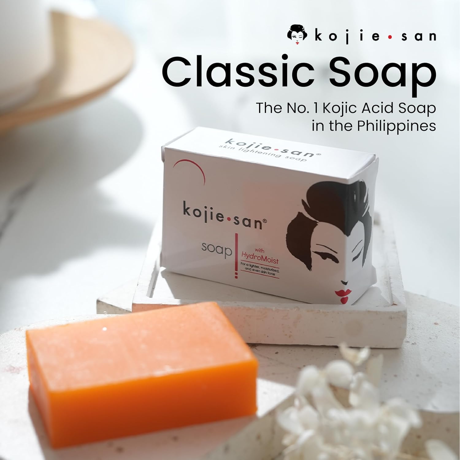 Kojie San barre 65 g, pratique pour la routine rapide.