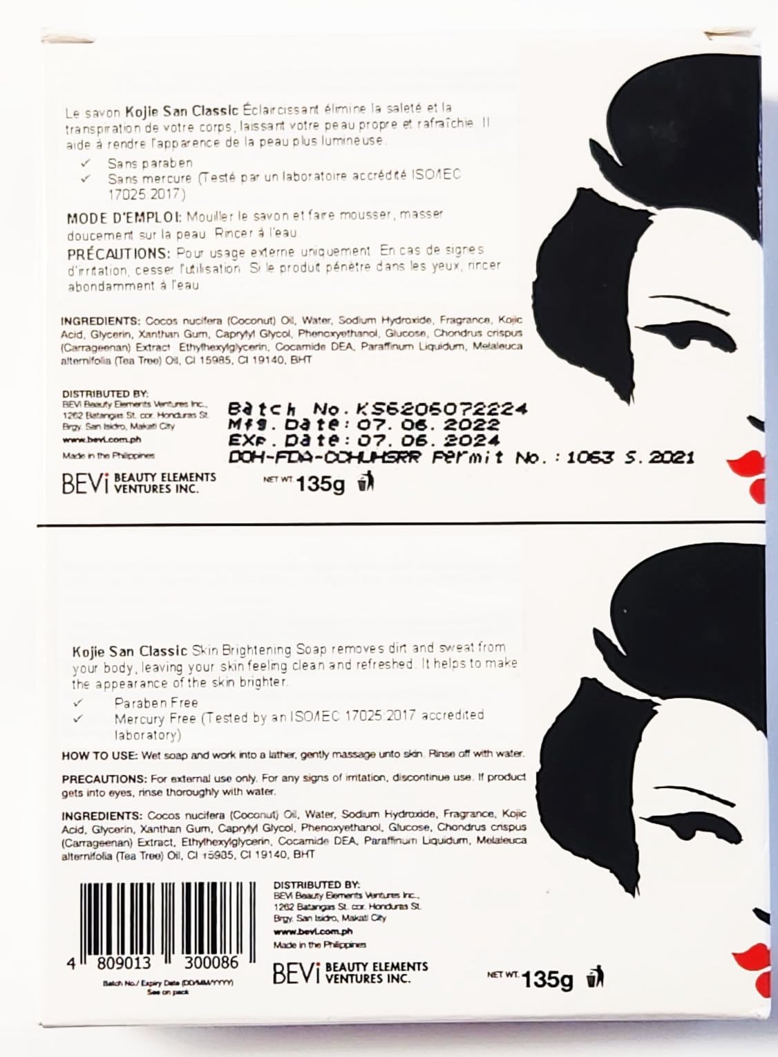 Étiquette d’authenticité Flawless Beauty sur le produit Kojie San.