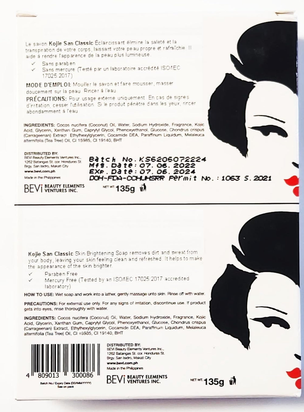 Étiquette d’authenticité Flawless Beauty sur le produit Kojie San.