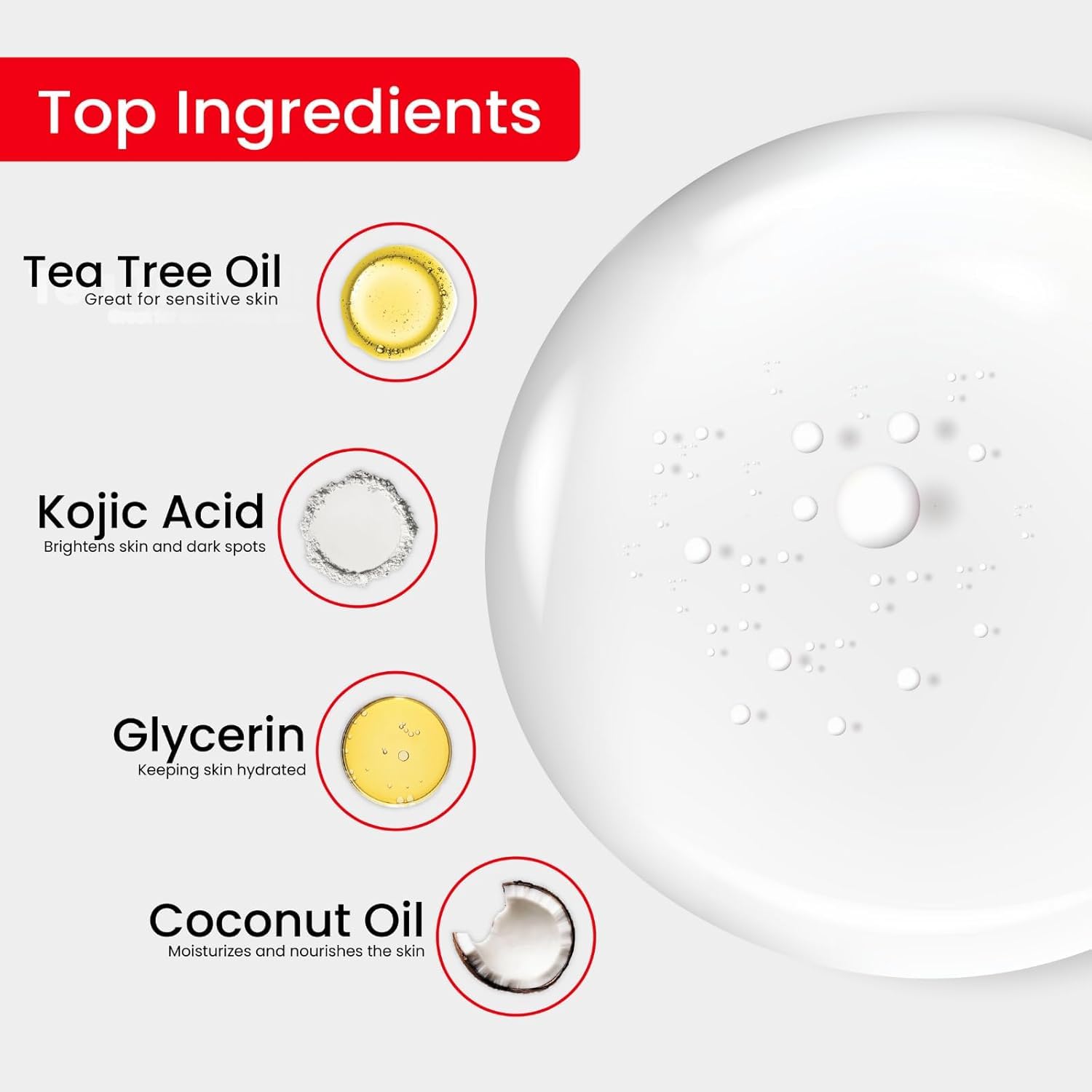 Kojie San exfoliation douce, peau plus fraîche après lavage.
