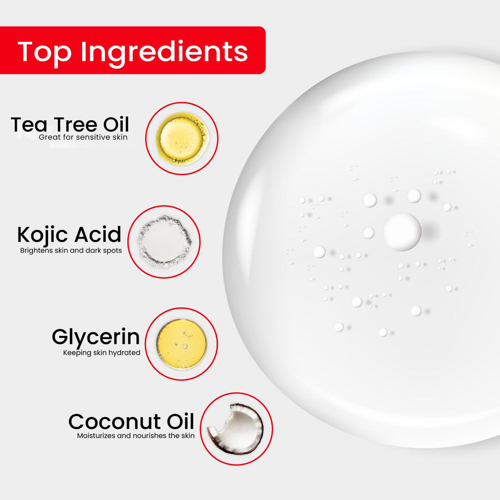 Kojie San Glycérine et Tea Tree, soin hydratant pendant le lavage.