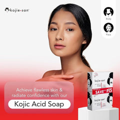 Kojie San Savon Éclaircissant Original avec filet exfoliant — exfoliation douce pour un teint uniforme.