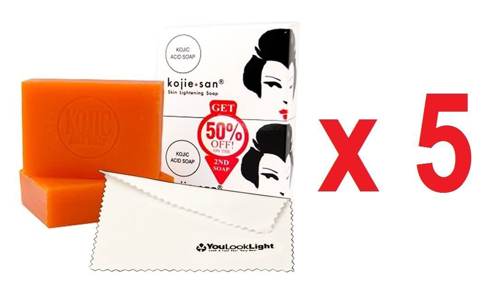 Savon Kojie San éclaircissant, visuel pack de 10 barres pour teint plus homogène