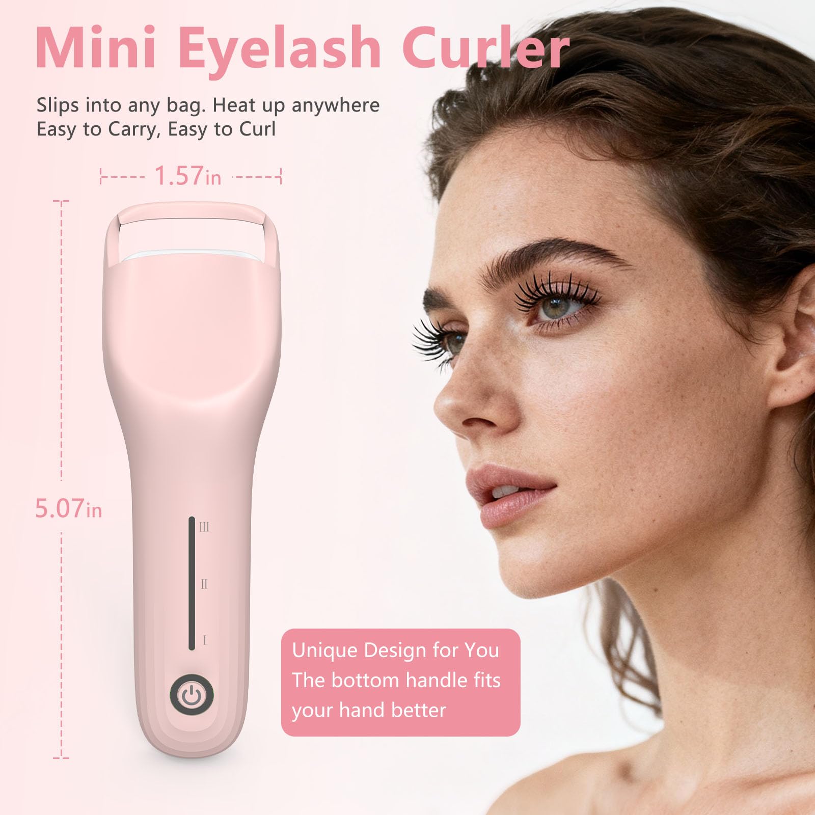 KOKABI compact travel-friendly curler fits in a small makeup bag.