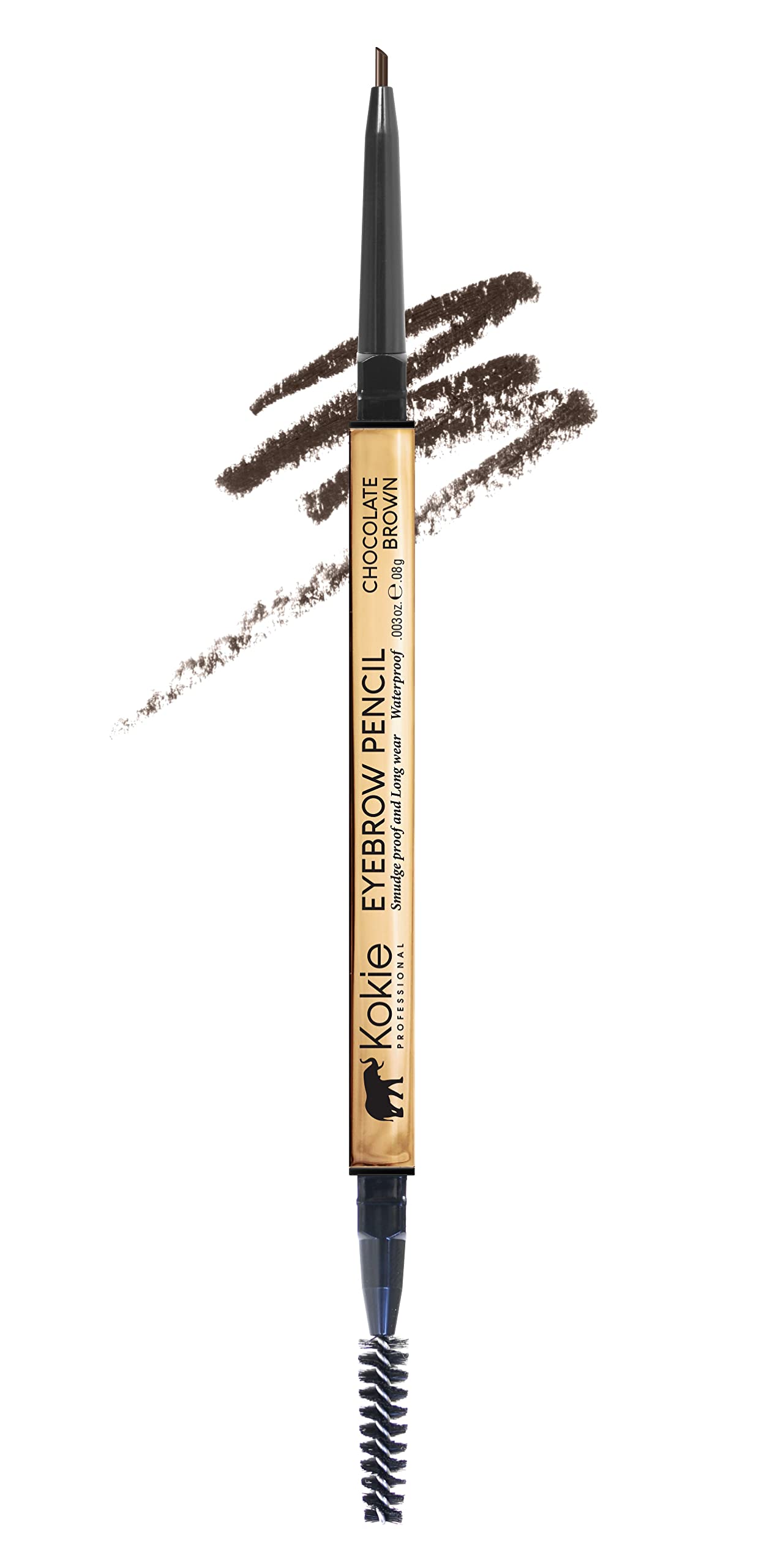 Kokie Crayon sourcils micro-fin Brun Chocolat offrant définition naturelle et tenue longue durée.