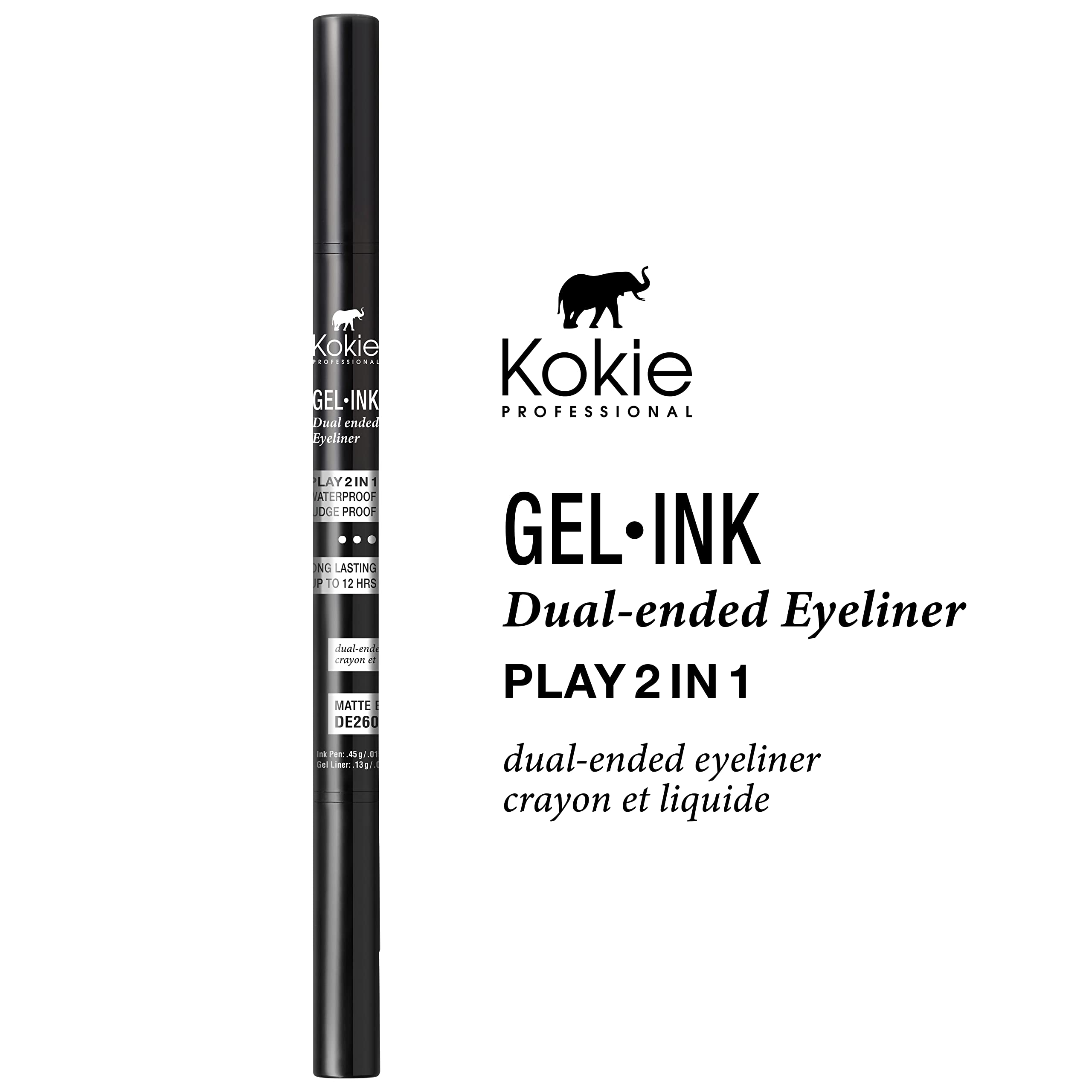 Kokie Gel Ink embout feutre noir mat pour un trait précis.