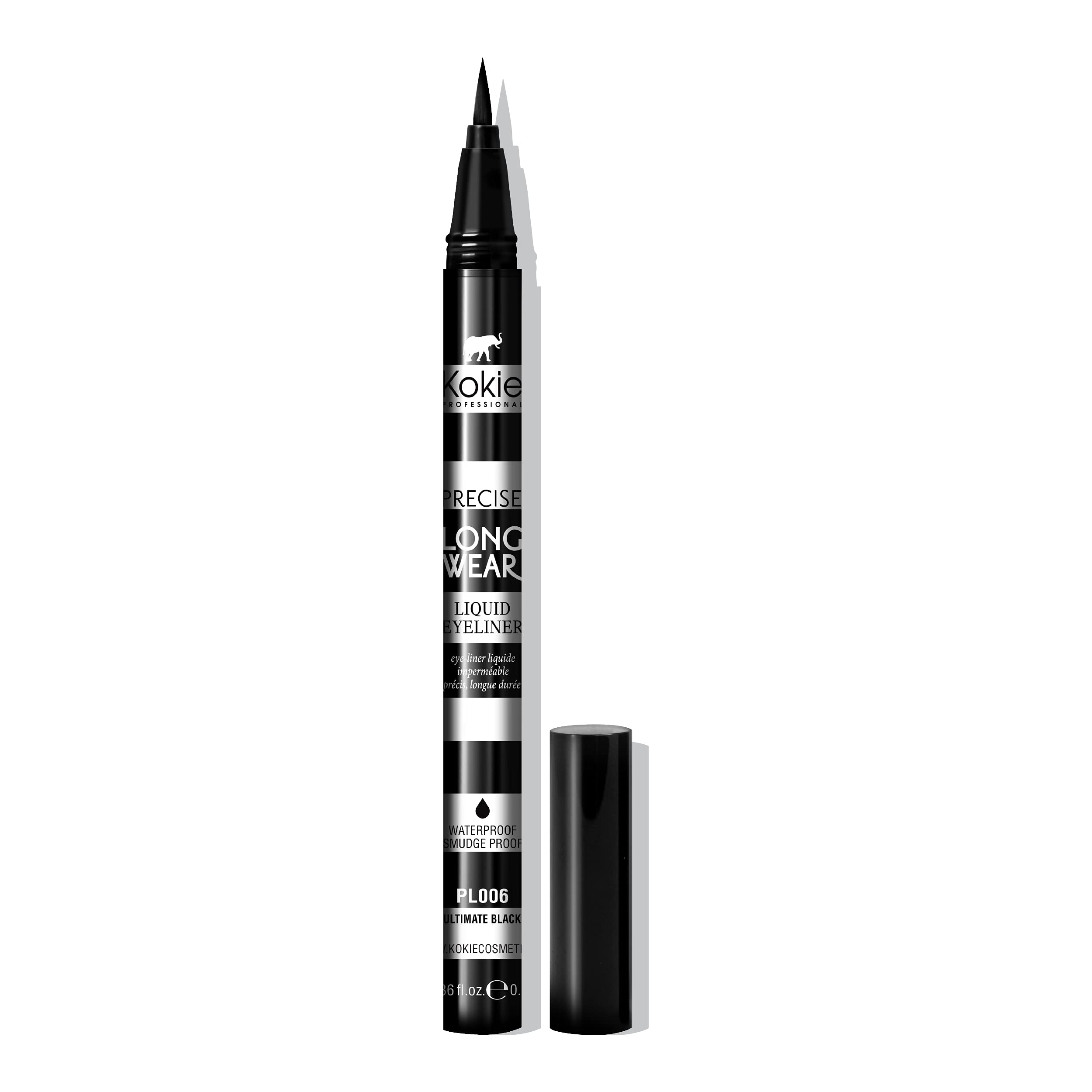 Kokie Precise Longwear Eyeliner flacon noir pour un regard durable et précis.