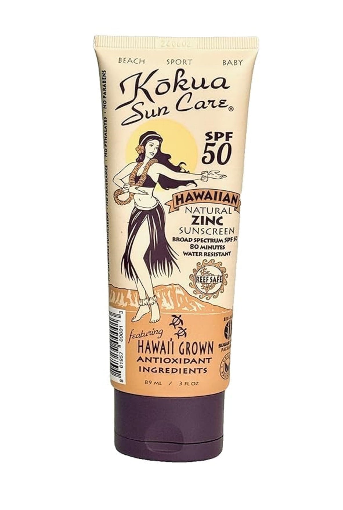 Kokua en tube de 3 oz, protection pratique pour plage et voyages.