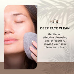 KOL éponges charbon visage design goutte, prise en main précise autour du nez.