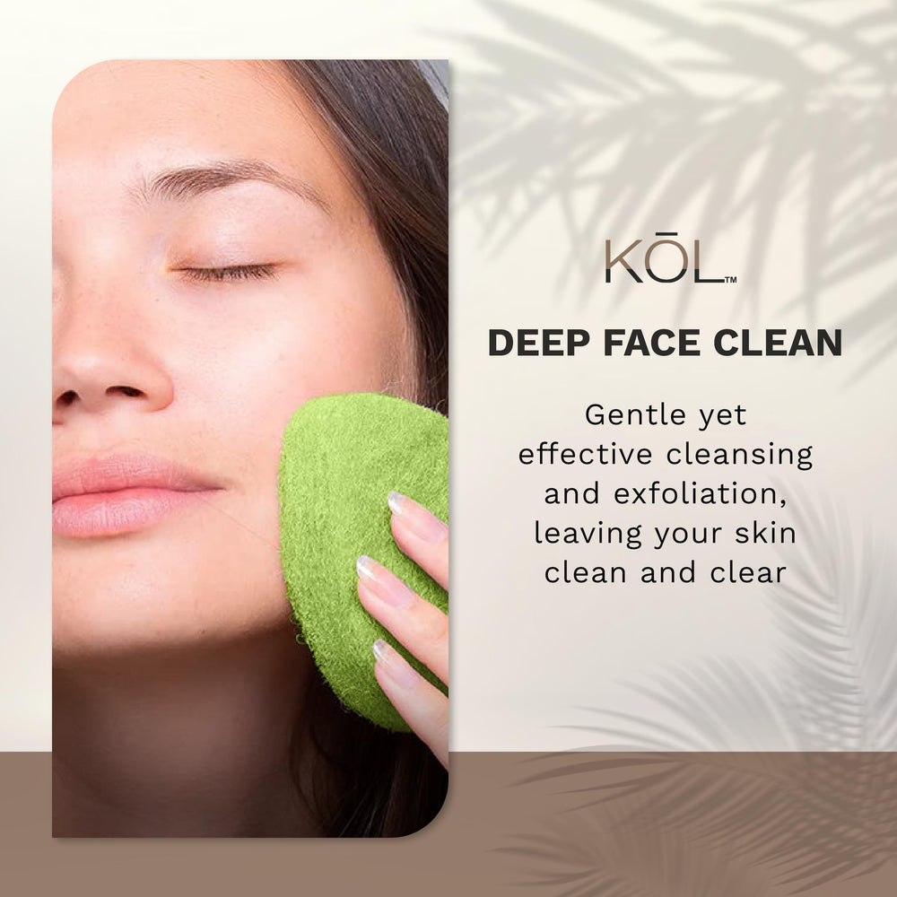 Éponge KOL visage infusée d’aloé pour une peau apaisée