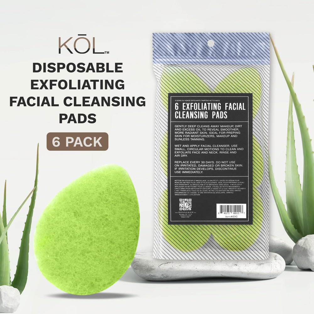 Pads exfoliants KOL visage jetables, démaquillage en douceur et rapide