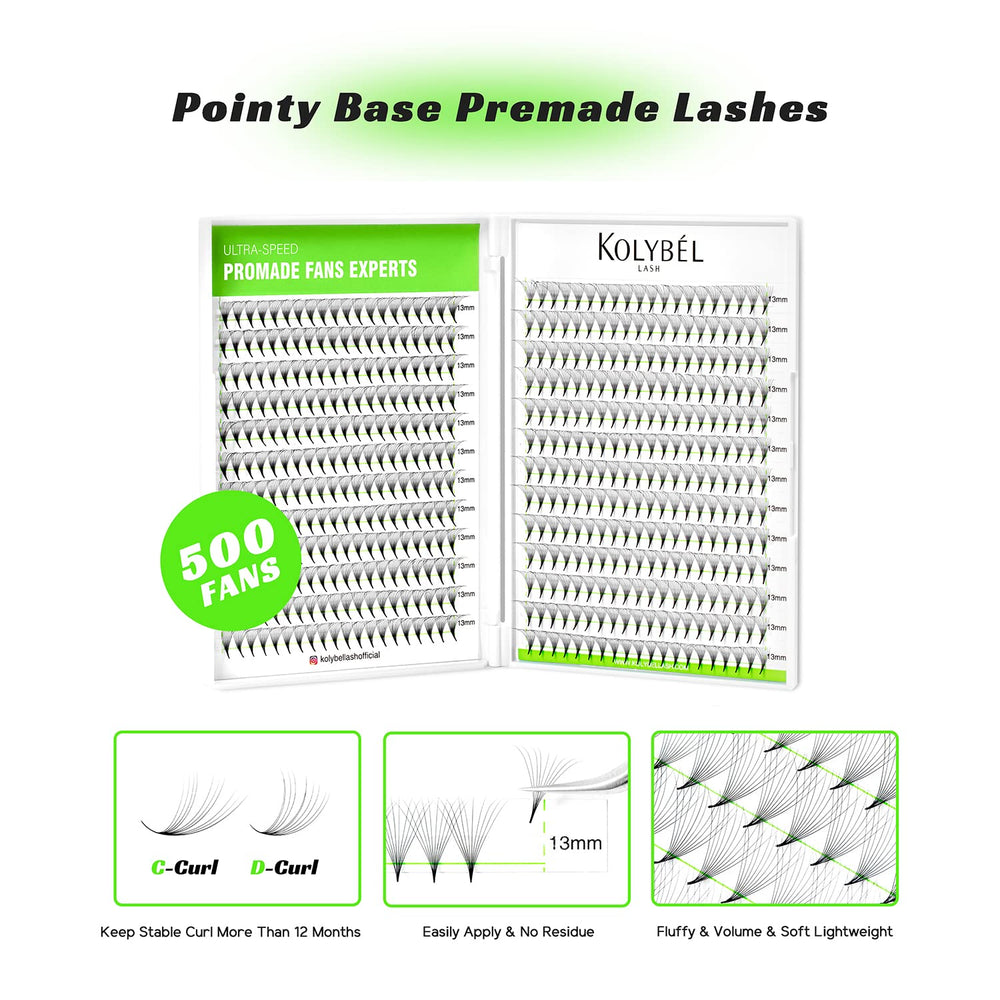 Kolybel fan préfabriqué 8-15 mm, longueurs variées pour volume naturel.
