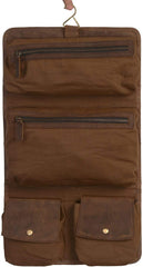 KomalC trousse suspendue en cuir buffle, élégante et durable pour vos voyages.