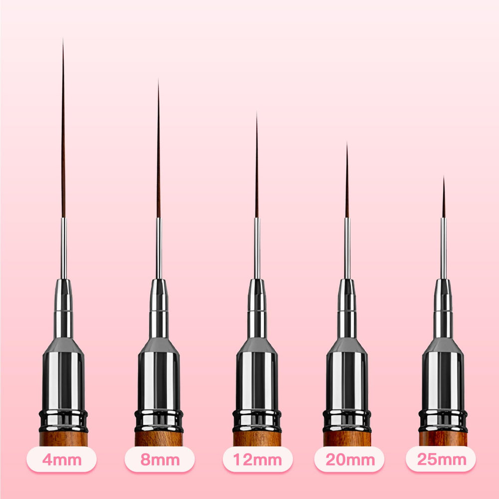 Pinceau Komall pour gel 20 mm, tracés fluides et motifs sur ongles.