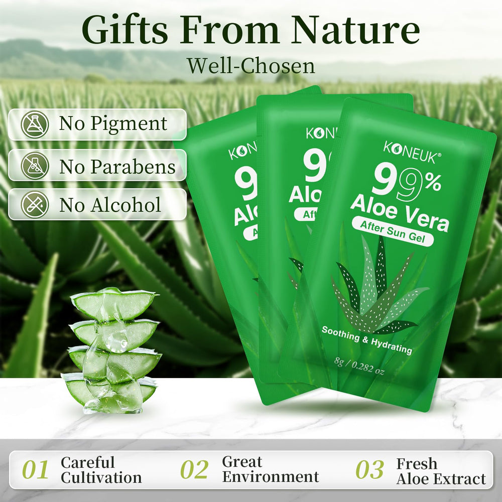 KONEUK gel d'aloe vera pour visage et corps, usage pratique.