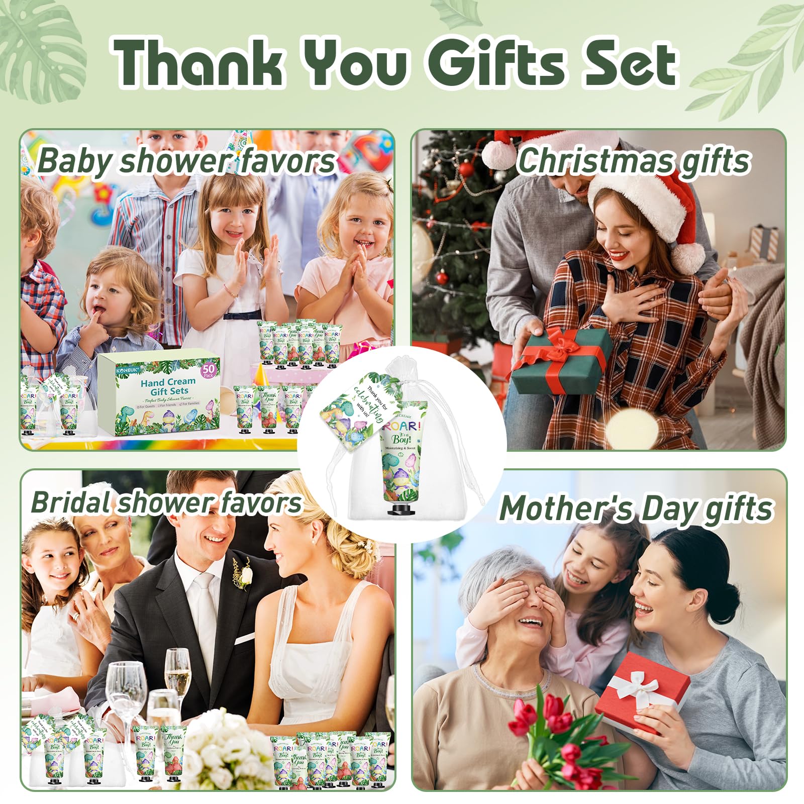 KONEUK boîte cadeau Dino, solution prête à offrir lors d'une baby shower