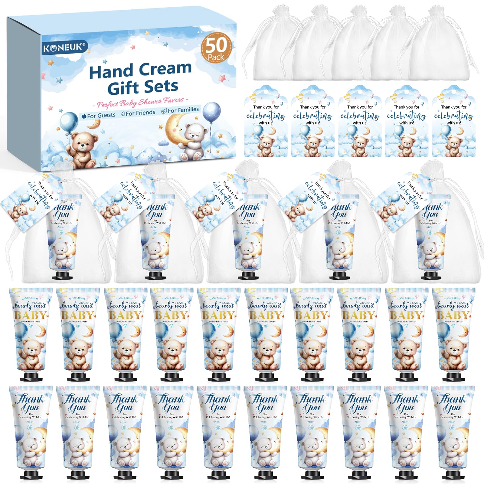KONEUK crème main bébé, ensemble 50, hydratation pratique pour invités.