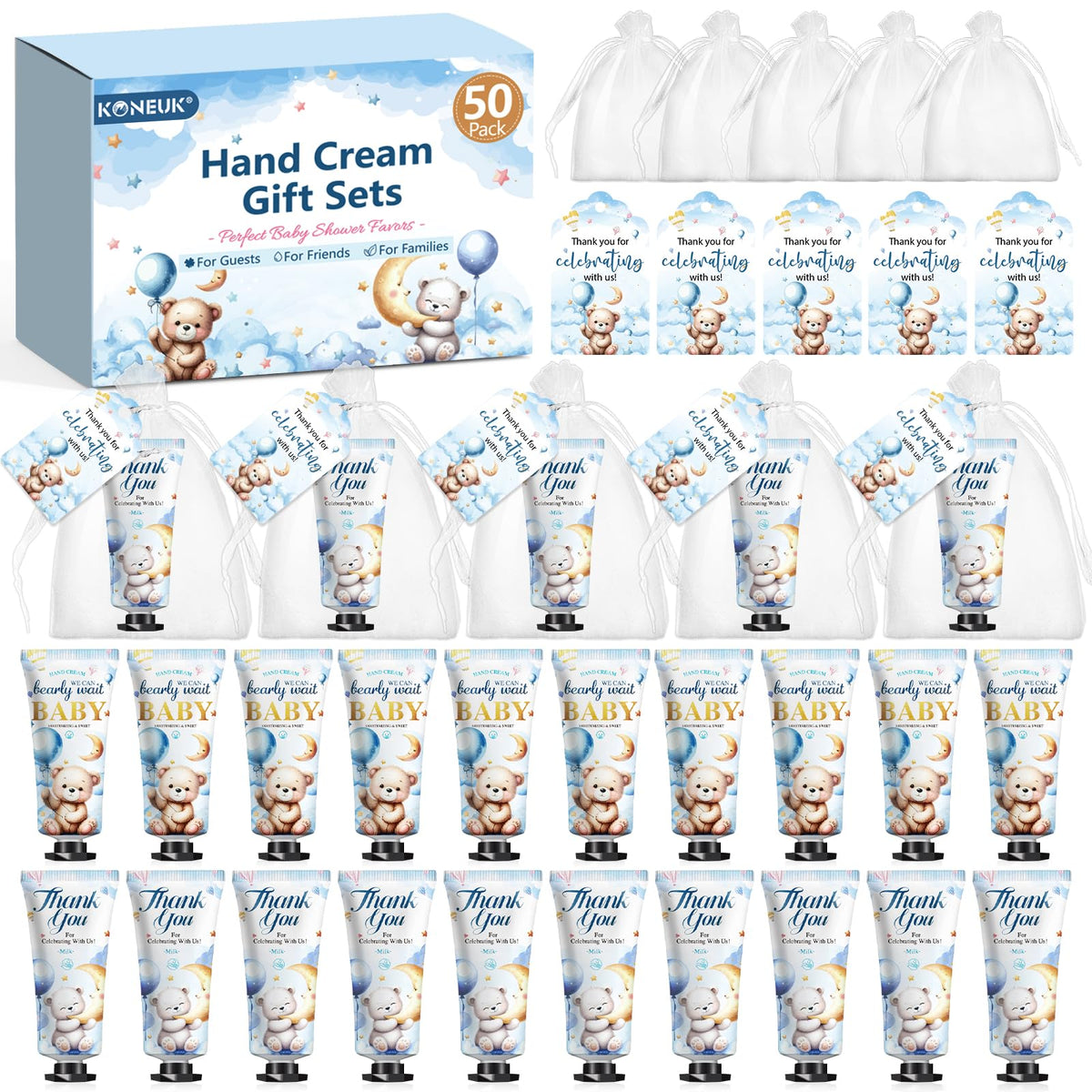 KONEUK crème main bébé, ensemble 50, hydratation pratique pour invités.