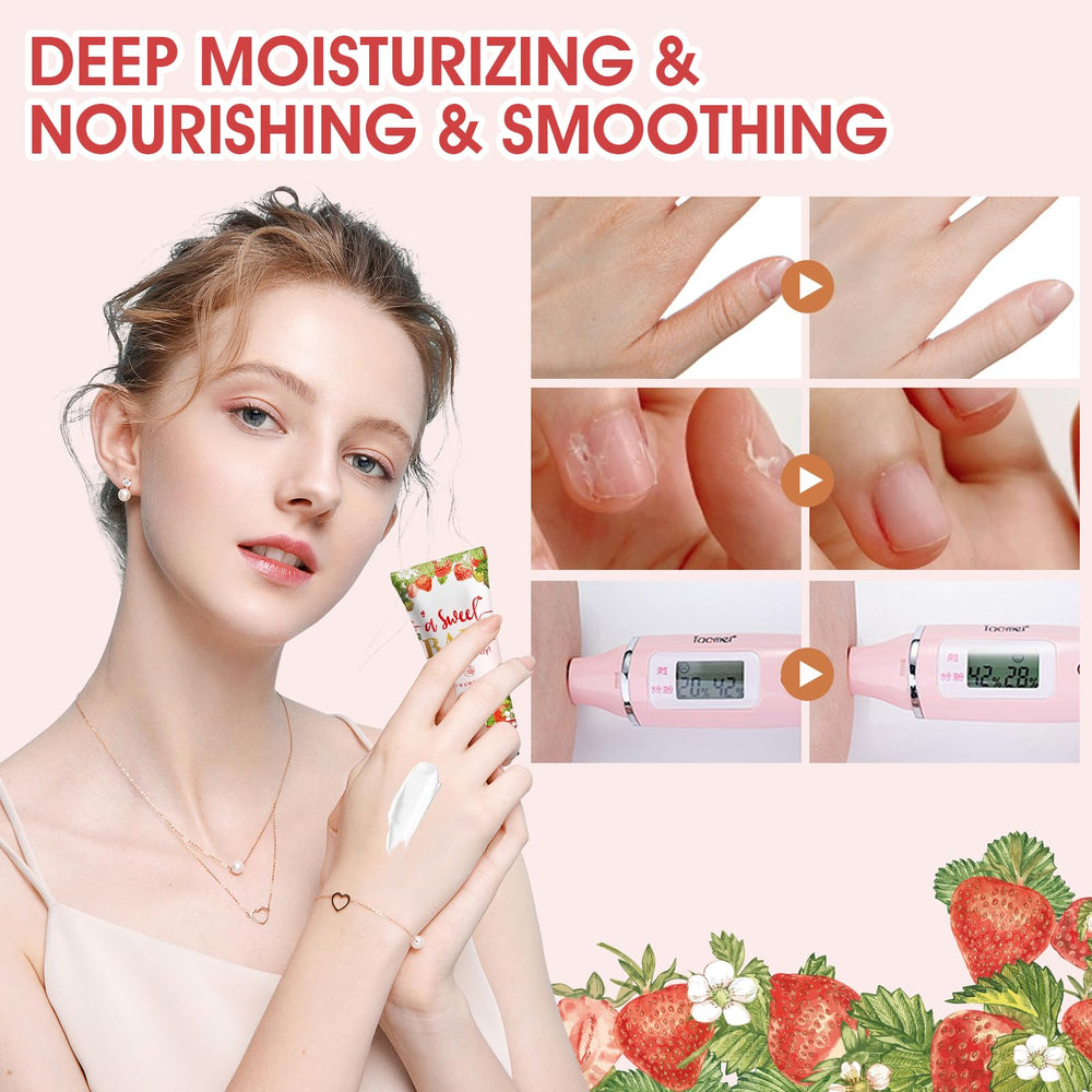 KONEUK Crème mains parfum Fraise, texture riche et absorption rapide.