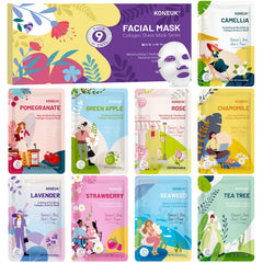 Coffret KONEUK neuf masques visage, hydratation pour tous types de peau.
