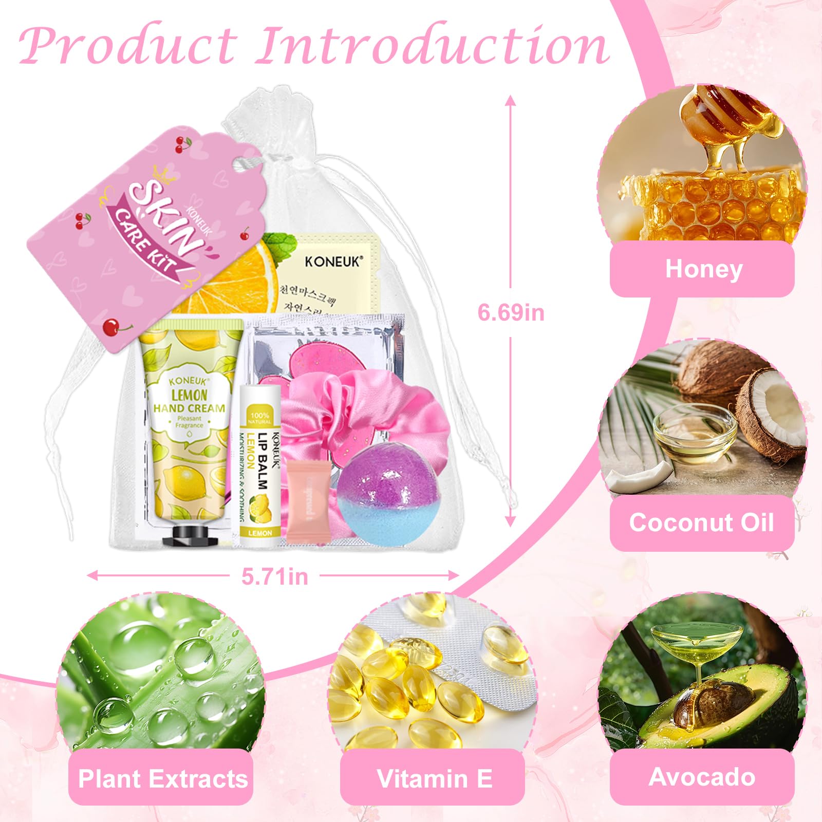 KONEUK kit spa fête: masque lèvres pour hydratation rapide