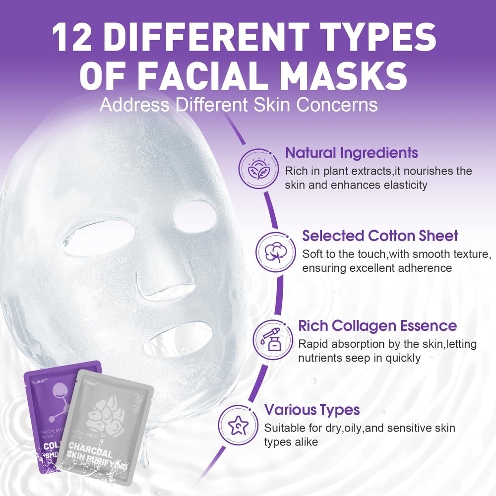 Masque KONEUK visage aloe hydratant, idéal pour les peaux sensibles.
