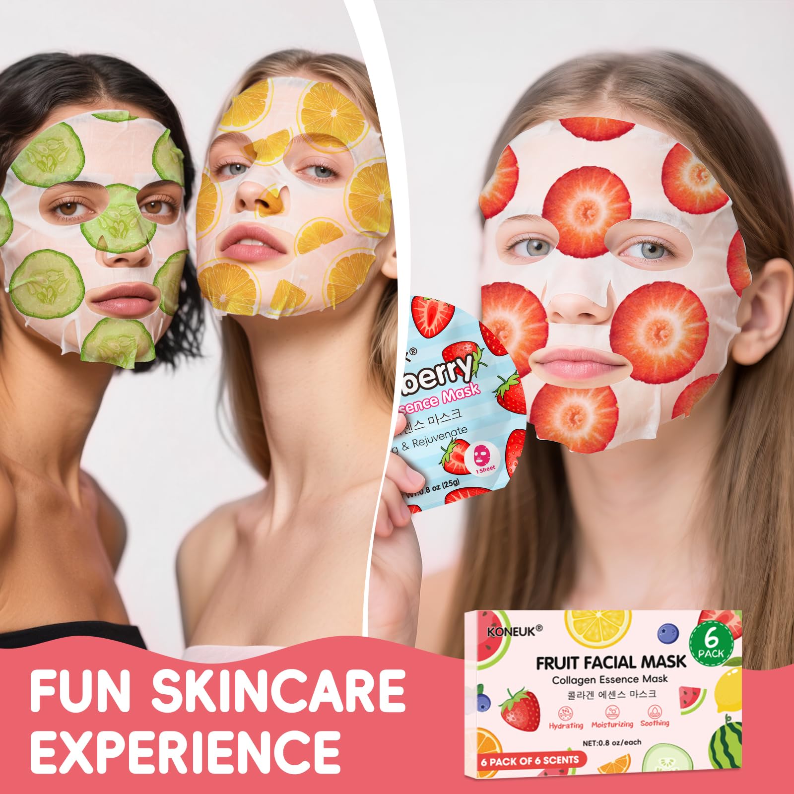 KONEUK masque visage concombre rafraîchissant et apaisant pour la peau