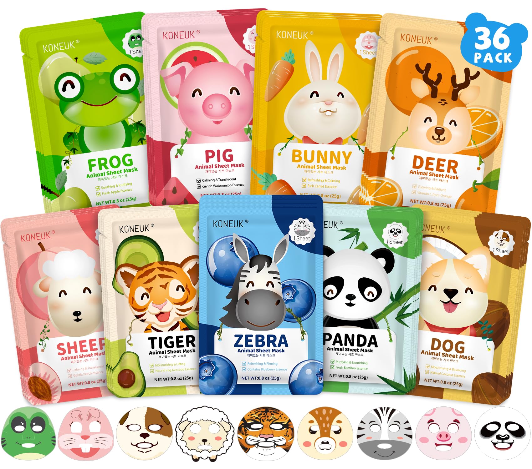 Masque KONEUK panda: hydratation légère pour peau sensible des enfants.