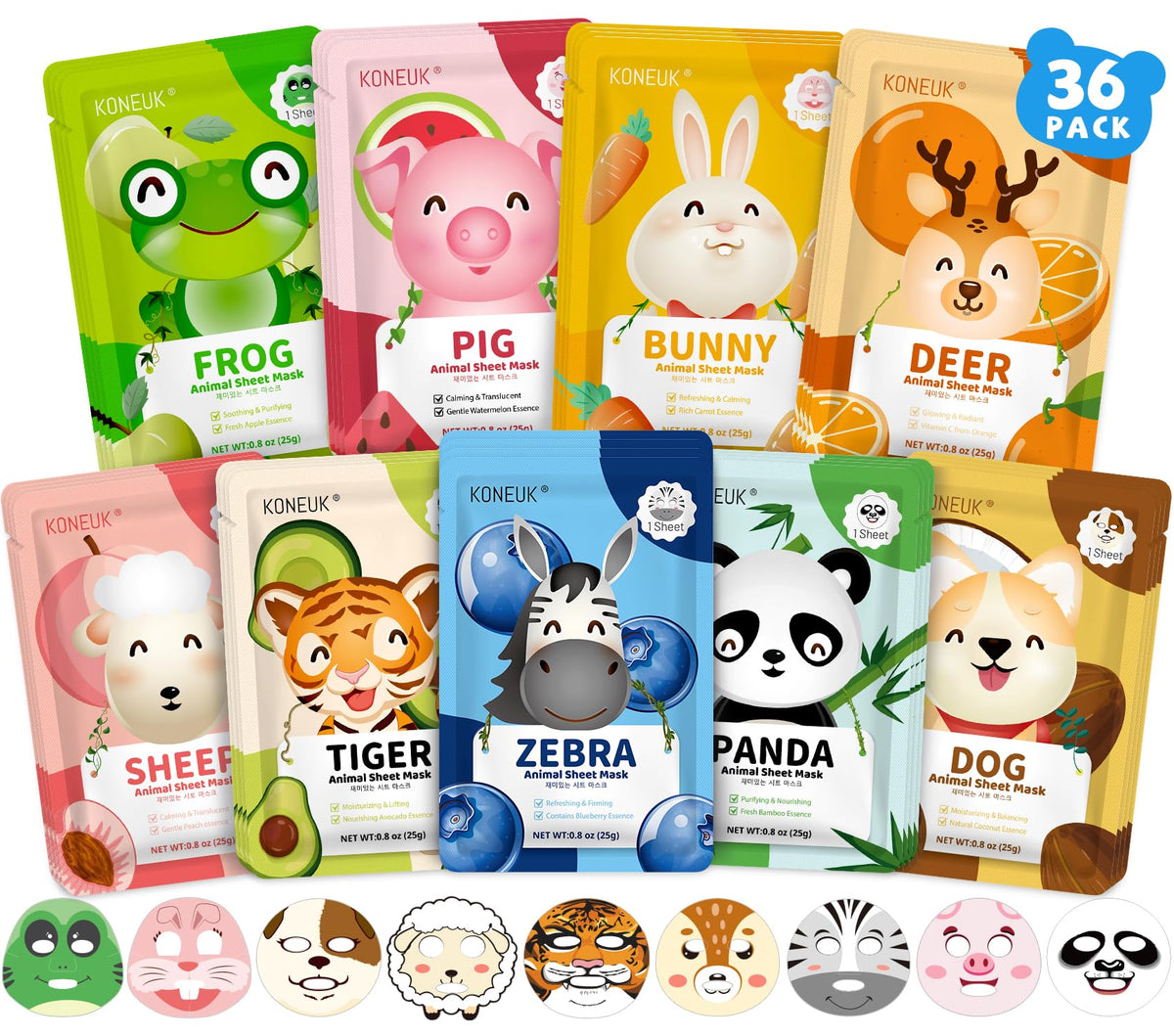 Masque KONEUK panda: hydratation légère pour peau sensible des enfants.