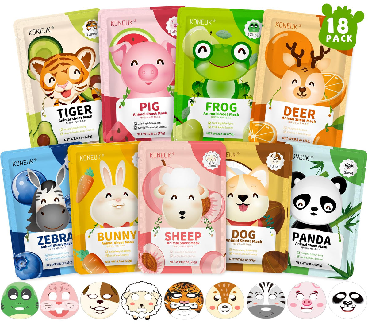 Masque KONEUK panda: moment ludique hydratant pour la peau des enfants.