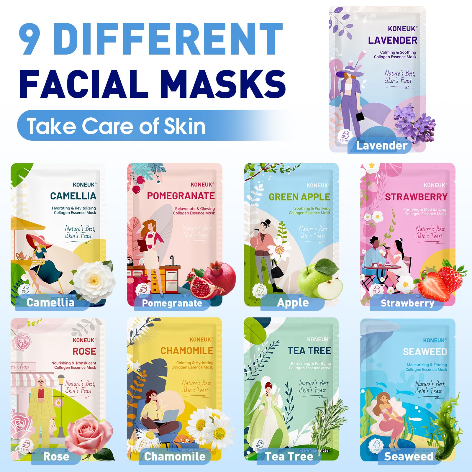 Masque visage fraise KONEUK, texture agréable et teint lumineux.