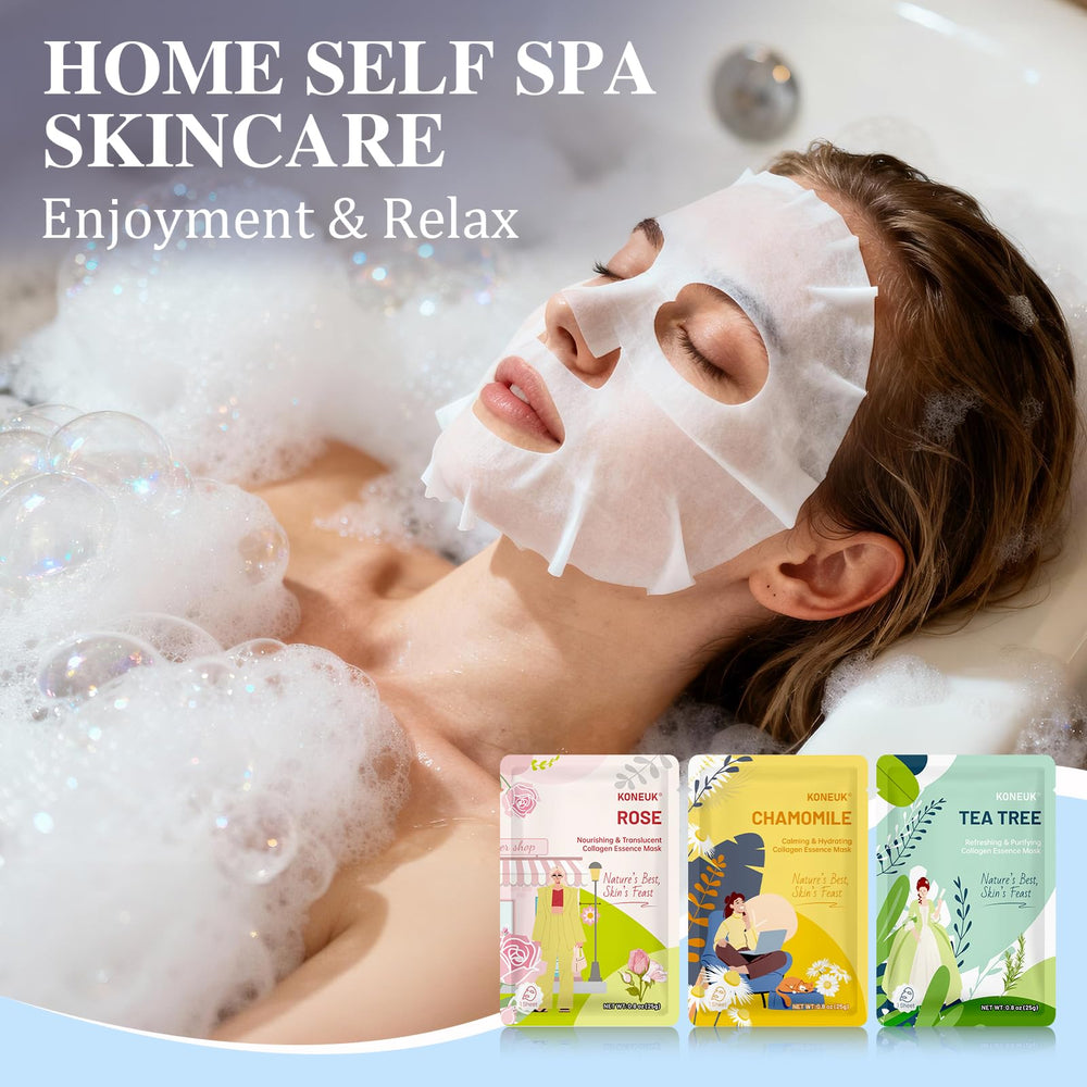 Masque visage lavande KONEUK, détente et hydratation légère.