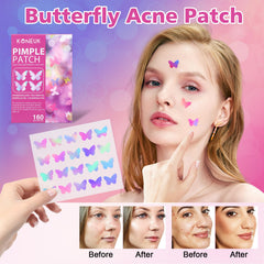 Pansement KONEUK forme papillon jaune pour peau visiblement plus nette.