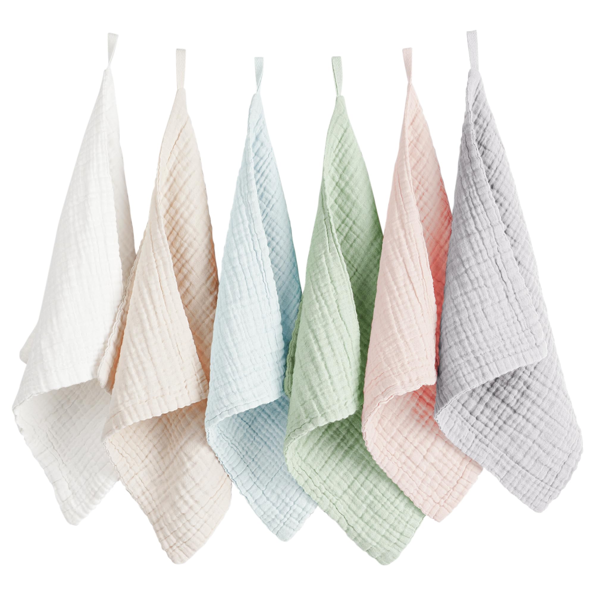 Konssy ensemble 6 serviettes visage, idéale pour un nettoyage doux et quotidien.