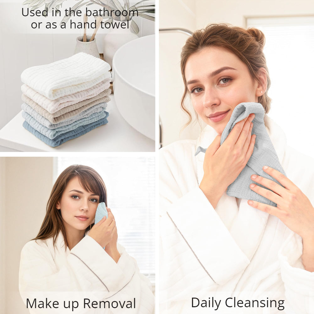 Konssy lingettes visage absorbantes coton, captent le savon et le maquillage en douceur.