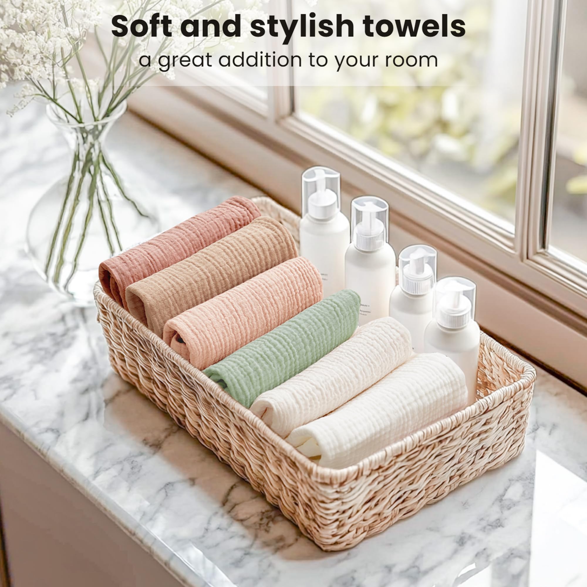Konssy lingettes visage coton muslin, parfaites pour démaquillage rapide.
