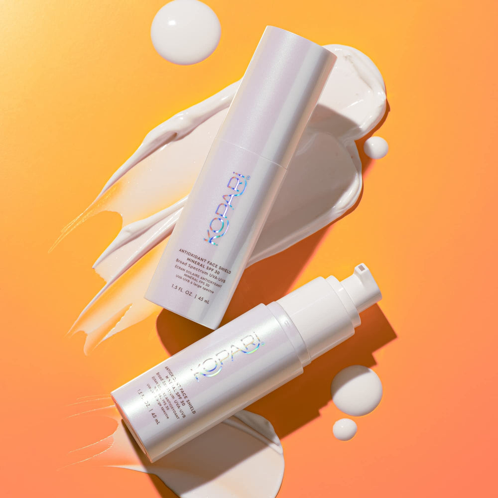 Kopari Antioxidant Face Shield SPF 30, application facile en trois pressions.