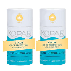 Kopari déodorant coco sans aluminium dans un emballage lot de deux bouteilles.
