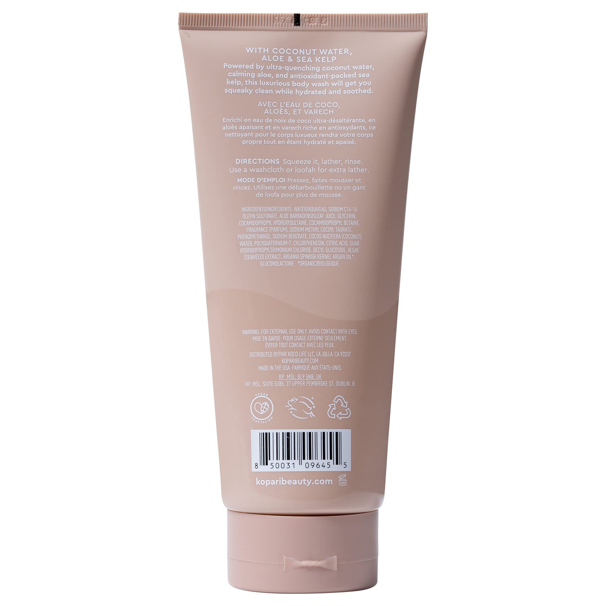 Kopari - avec aloès et eau de coco, soin hydratant et respectueux de la peau.
