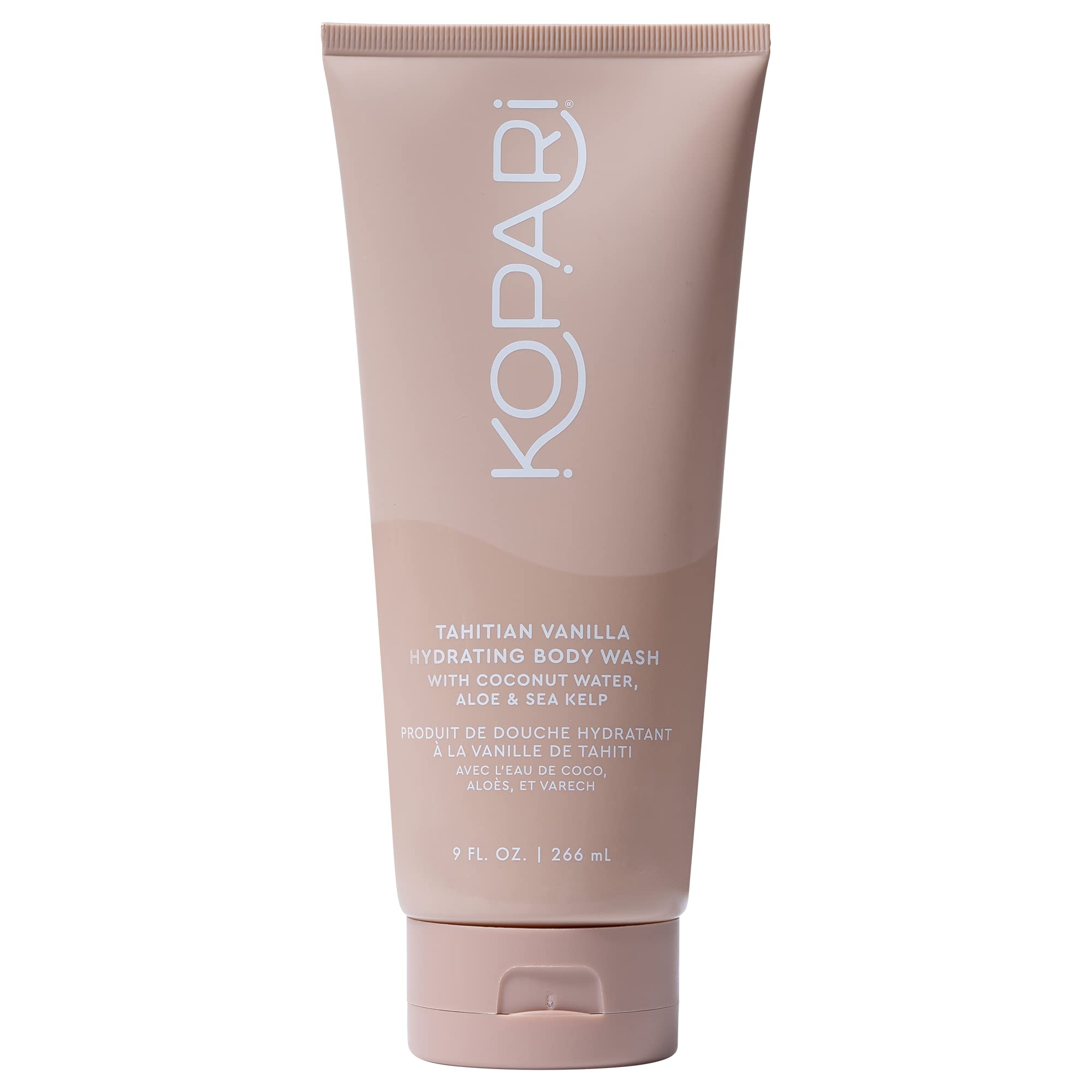 Kopari Tahitian Vanilla - bouteille hydratante à l'eau de coco, parfum exotique.