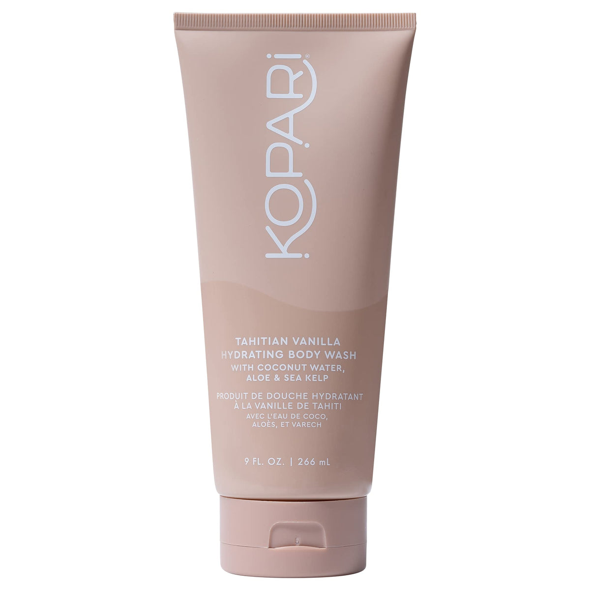 Kopari Tahitian Vanilla - bouteille hydratante à l'eau de coco, parfum exotique.