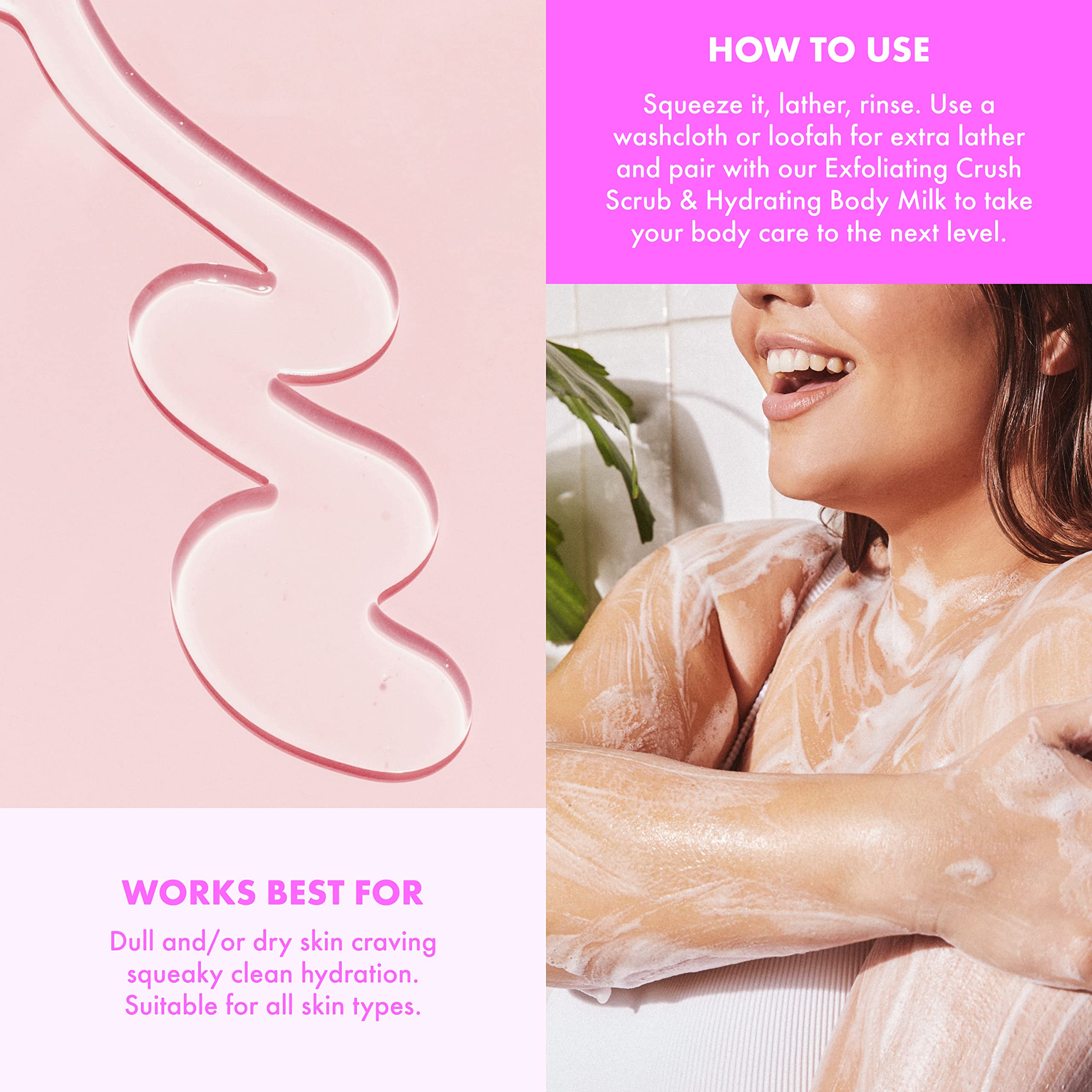 Kopari Gel Douche Hydratant : routine douche simple avec gant ou éponge.